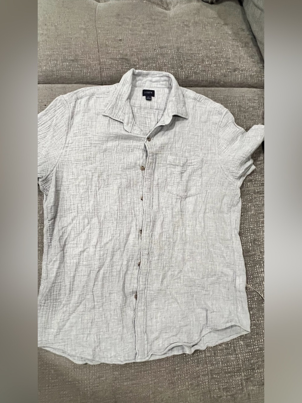 J.Crew Cotton Button Down in Gray Large